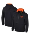Colosseum Men's  Black Oklahoma State Cowboys Half-zip Hoodie In Black
