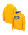 Colosseum Men's  Gold Pitt Panthers Arch & Team Logo 3.0 Pullover Hoodie In Gold