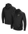 Colosseum Men's  Black Purdue Boilermakers Blackout 3.0 Tonal Raglan Full-zip Hoodie In Black