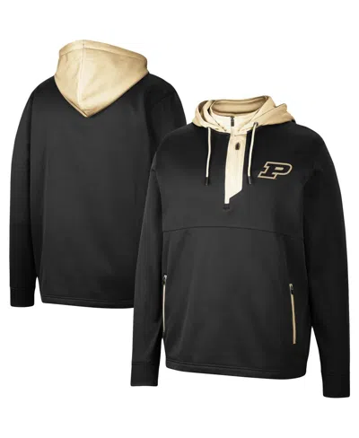 Colosseum Men's  Black Purdue Boilermakers Luge 3.0 Quarter-zip Hoodie