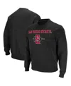 Colosseum Men's  Black San Diego State Aztecs Arch Logo Tackle Twill Pullover Sweatshirt In Black
