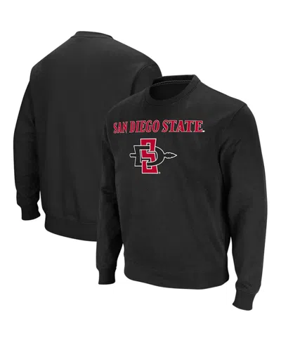 Colosseum Men's  Black San Diego State Aztecs Arch Logo Tackle Twill Pullover Sweatshirt
