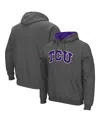 Colosseum Men's  Tcu Horned Frogs Arch And Logo 3.0 Pullover Hoodie In Charcoal