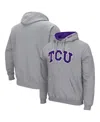 Colosseum Men's  Heathered Gray Tcu Horned Frogs Arch And Logo 3.0 Full-zip Hoodie In Heathered Gray