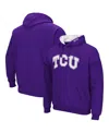 Colosseum Men's Purple Tcu Horned Frogs Arch Logo 3.0 Pullover Hoodie In Purple