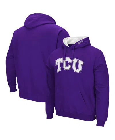 COLOSSEUM MEN'S COLOSSEUM TCU HORNED FROGS ARCH AND LOGO 3.0 PULLOVER HOODIE