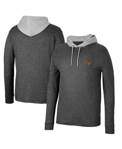 Colosseum Men's  Black Texas Tech Red Raiders Ballot Waffle-knit Thermal Long Sleeve Hoodie T-shirt