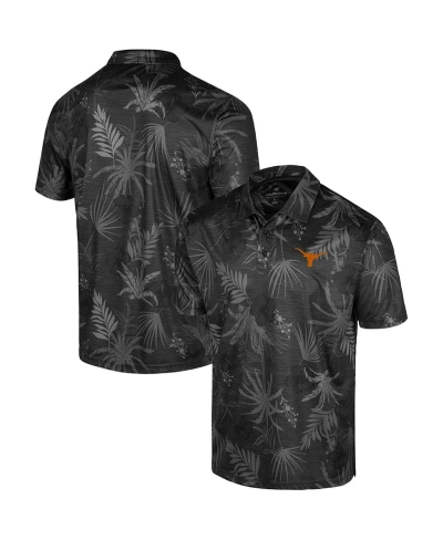 Colosseum Men's  Black Texas Longhorns Big And Tall Palms Polo Shirt