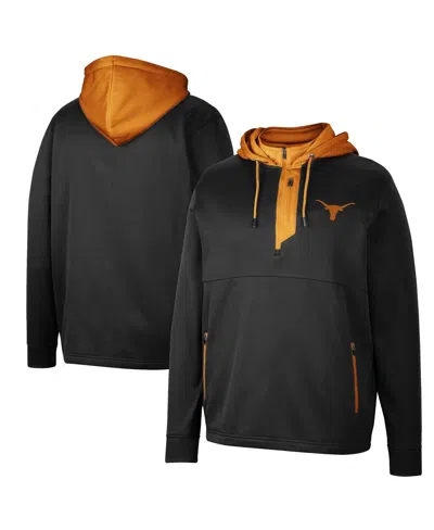Colosseum Men's  Black Texas Longhorns Luge 3.0 Quarter-zip Hoodie