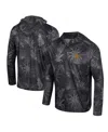 Colosseum Men's  Black Texas Longhorns Palms Printed Lightweight Quarter-zip Hooded Top In Black