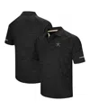 Colosseum Men's  Black Vanderbilt Commodores Down Swing Raglan Polo Shirt In Black