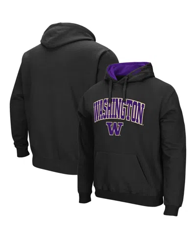Colosseum Men's  Black Washington Huskies Arch And Logo 3.0 Pullover Hoodie