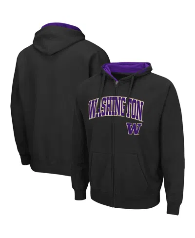 Colosseum Men's  Black Washington Huskies Arch And Logo 3.0 Pullover Hoodie