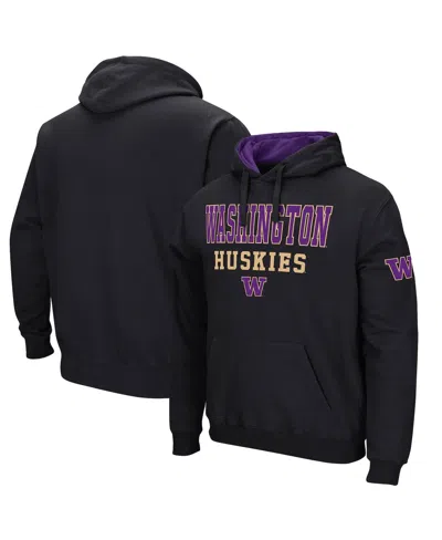 Colosseum Men's  Black Washington Huskies Sunrise Pullover Hoodie