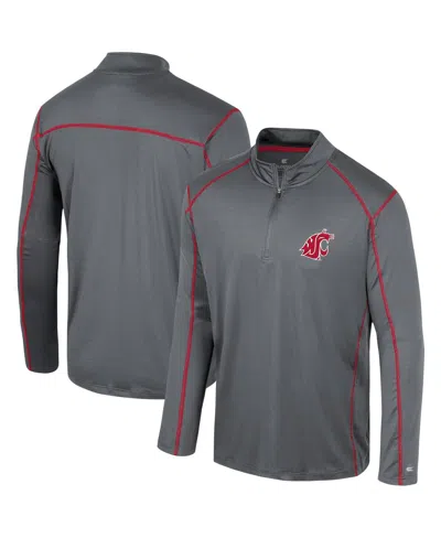 Colosseum Men's  Black Washington State Cougars Cameron Quarter-zip Windshirt