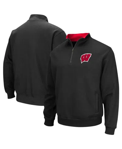 Colosseum Men's  Wisconsin Badgers Big And Tall Tortugas Quarter-zip Jacket In Black
