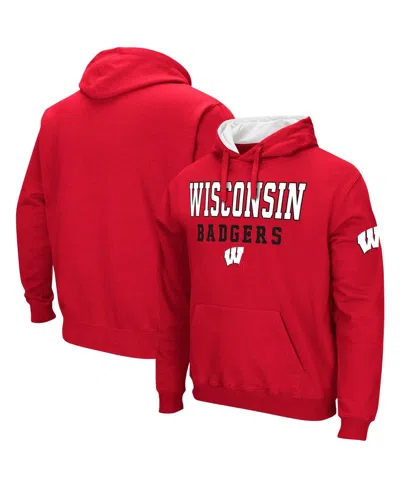 Colosseum Men's Wisconsin Badgers Sunrise Pullover Hoodie In Red