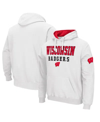 Colosseum Men's Wisconsin Badgers Sunrise Pullover Hoodie In White