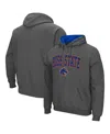 Colosseum Men's  Charcoal Boise State Broncos Arch And Logo 3.0 Pullover Hoodie In Charcoal