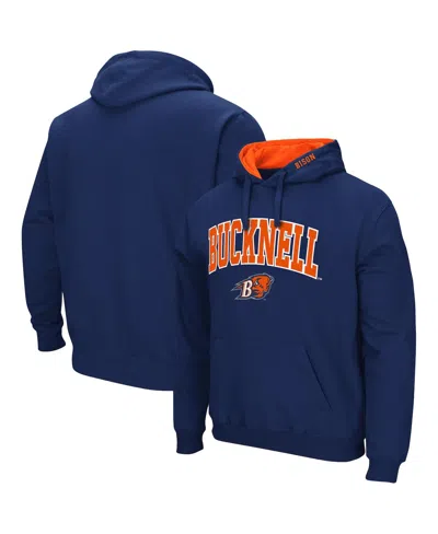 Colosseum Men's  Bucknell Bison Arch And Logo Pullover Hoodie In Navy