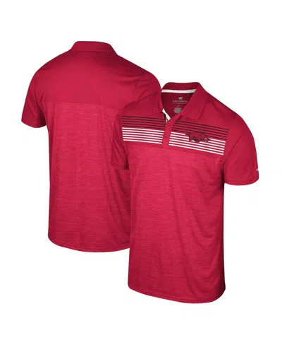 COLOSSEUM MEN'S COLOSSEUM CARDINAL ARKANSAS RAZORBACKS LANGMORE POLO SHIRT