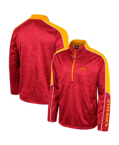 Colosseum Men's  Cardinal Iowa State Cyclones Marled Half-zip Jacket
