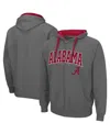 Colosseum Men's  Charcoal Alabama Crimson Tide Big And Tall Full-zip Hoodie In Charcoal