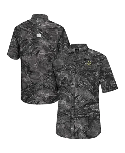Colosseum Men's  Charcoal Appalachian State Mountaineers Realtree Aspect Charter Full-button Fishing