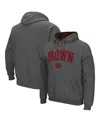Colosseum Men's  Charcoal Brown Bears Arch And Logo Pullover Hoodie In Charcoal