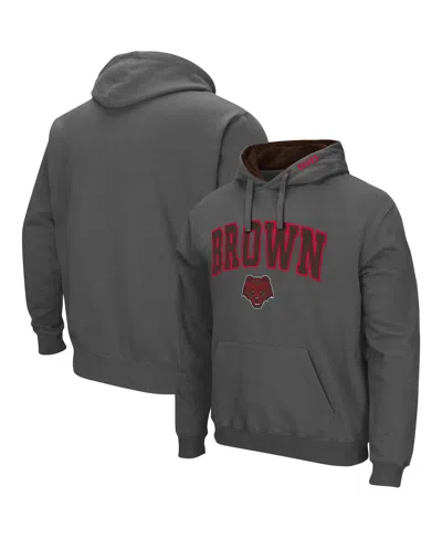Colosseum Men's  Charcoal Brown Bears Arch And Logo Pullover Hoodie