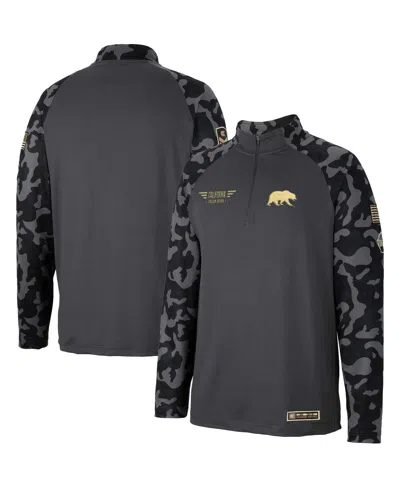 Colosseum Men's  Charcoal Cal Bears Oht Military-inspired Appreciation Long Range Raglan Quarter-zip