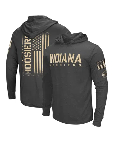 Colosseum Men's  Charcoal Distressed Indiana Hoosiers Team Oht Military-inspired Appreciation Hoodie