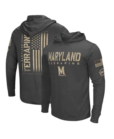 Colosseum Men's  Charcoal Distressed Uconn Huskies Team Oht Military-inspired Appreciation Hoodie Lon