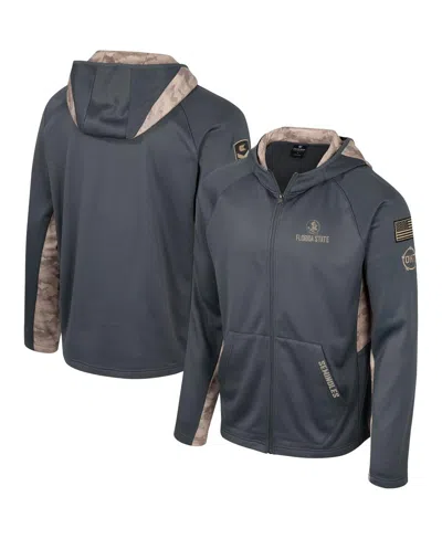 Colosseum Men's  Charcoal Florida State Seminoles Oht Military-inspired Appreciation Camo Raglan Full