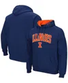 Colosseum Men's Navy Illinois Fighting Illini Arch Logo 3.0 Pullover Hoodie In Navy