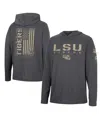 Colosseum Men's  Charcoal Lsu Tigers Team Oht Military-inspired Appreciation Hoodie Long Sleeve T-shi In Charcoal