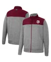 Colosseum Men's  Charcoal, Maroon Texas A&m Aggies Putter Herringbone Full-zip Jacket In Charcoal,maroon