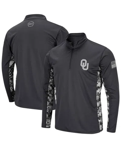 Colosseum Men's  Charcoal Oklahoma Sooners Oht Military-inspired Appreciation Digi Camo Quarter-zip J