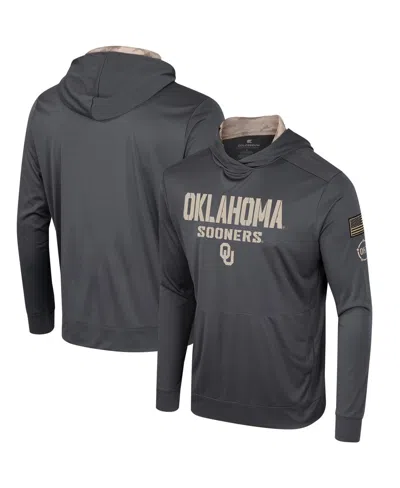 Colosseum Men's  Charcoal Oklahoma Sooners Oht Military-inspired Appreciation Long Sleeve Hoodie T-sh