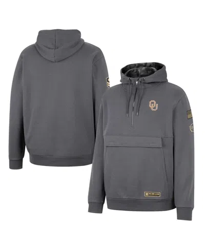 Colosseum Men's  Charcoal Oklahoma Sooners Oht Military-inspired Appreciation Quarter-zip Hoodie