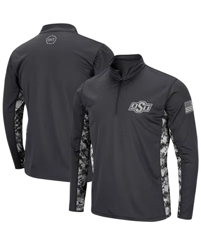 Colosseum Men's  Charcoal Oklahoma State Cowboys Oht Military-inspired Appreciation Digi Camo Quarter