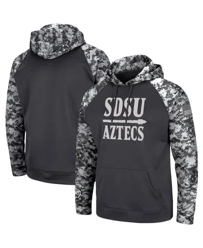 Colosseum Men's  Charcoal San Diego State Aztecs Oht Military-inspired Appreciation Digital Camo Pull