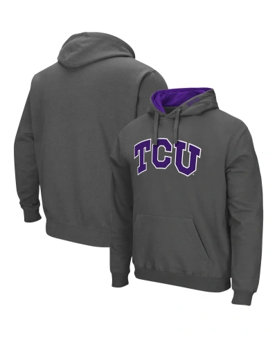 Colosseum Men's  Charcoal Tcu Horned Frogs Arch And Logo 3.0 Pullover Hoodie