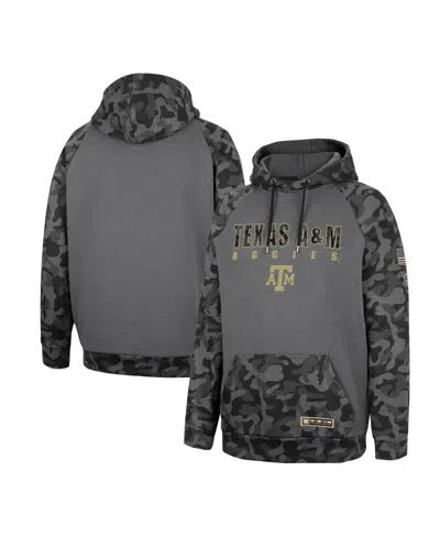 Colosseum Men's  Charcoal Texas A&m Aggies Oht Military-inspired Appreciation Camo Stack Raglan Pullo