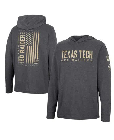 Colosseum Men's  Charcoal Texas Tech Red Raiders Team Oht Military-inspired Appreciation Hoodie Long