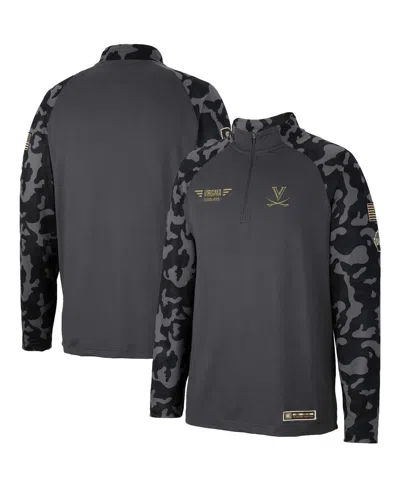 Colosseum Men's  Charcoal Virginia Cavaliers Oht Military-inspired Appreciation Long Range Raglan Qua