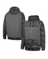 Colosseum Men's  Charcoal Wisconsin Badgers Oht Military-inspired Appreciation Camo Stack Raglan Pull In Charcoal