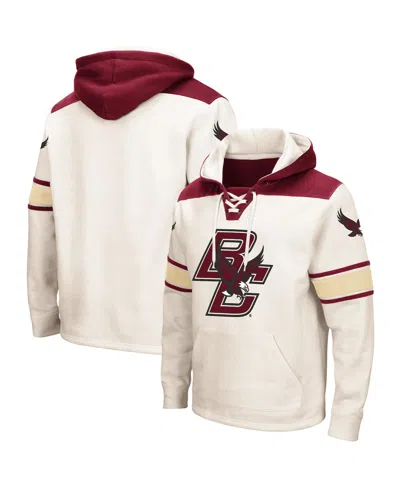 Colosseum Cream Boston College Eagles 2.0 Lace-up Pullover Hoodie In White
