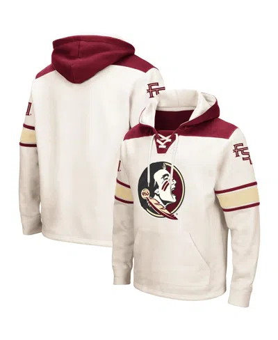Colosseum Cream Florida State Seminoles Big & Tall Hockey Lace-up Pullover Hoodie
