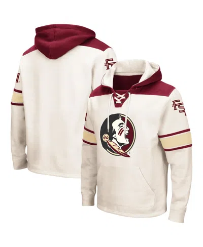 Colosseum Men's  Cream Florida State Seminoles Big And Tall Hockey Lace-up Pullover Hoodie